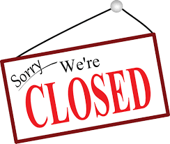 Sorry we are closed sign